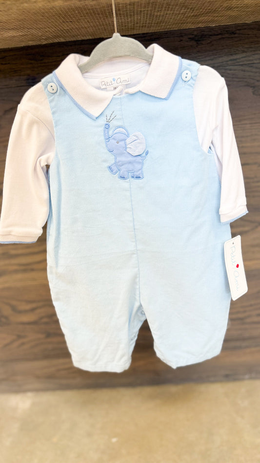 Infant Boy Elephant Applique Longall
