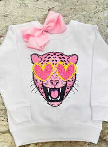 Heart Eye Tiger Graphic Sweatshirt
