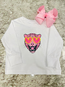 Heart Eye Tiger Graphic Toddler Long Sleeve T-Shirt