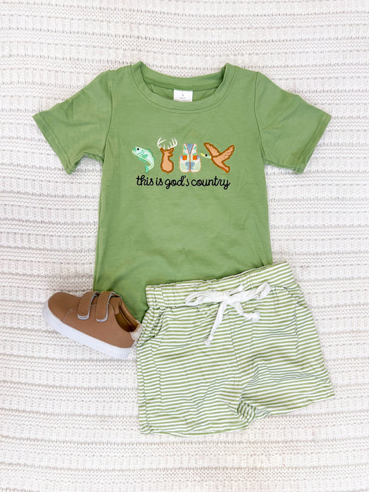Baby Boy Hunting Shorts Set