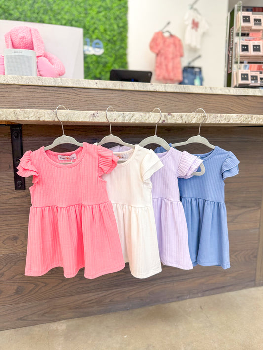 Girls Bright Ruffle Flutter Sleeve Top