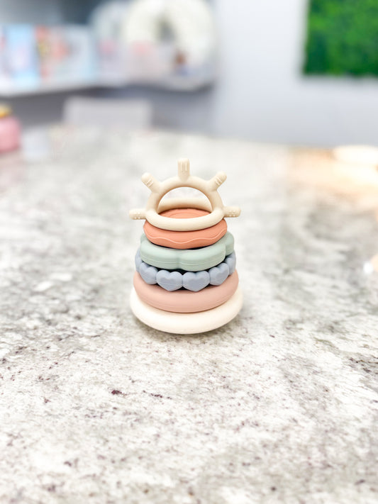 Soft Silicone Stacking Ring Tower (6-pc) Sun