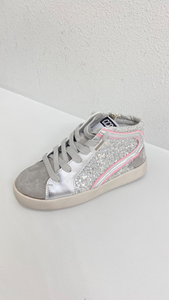 Silver Sequin High Top Sneaker