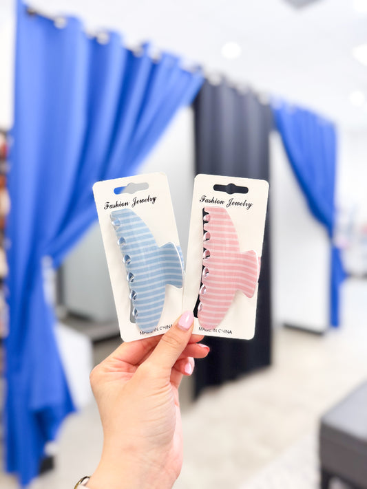 Jumbo Stripe Oval Hair Claw Clip