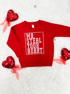 "Mr. Steal Your Heart" Toddler Valentine Graphic Sweatshirt