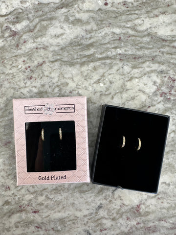 Cherished Moment Gold Studded Hoop Earring