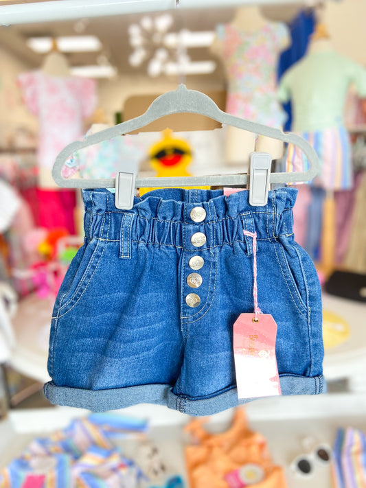 Toddler Girl's Medium Wash Denim Shorts