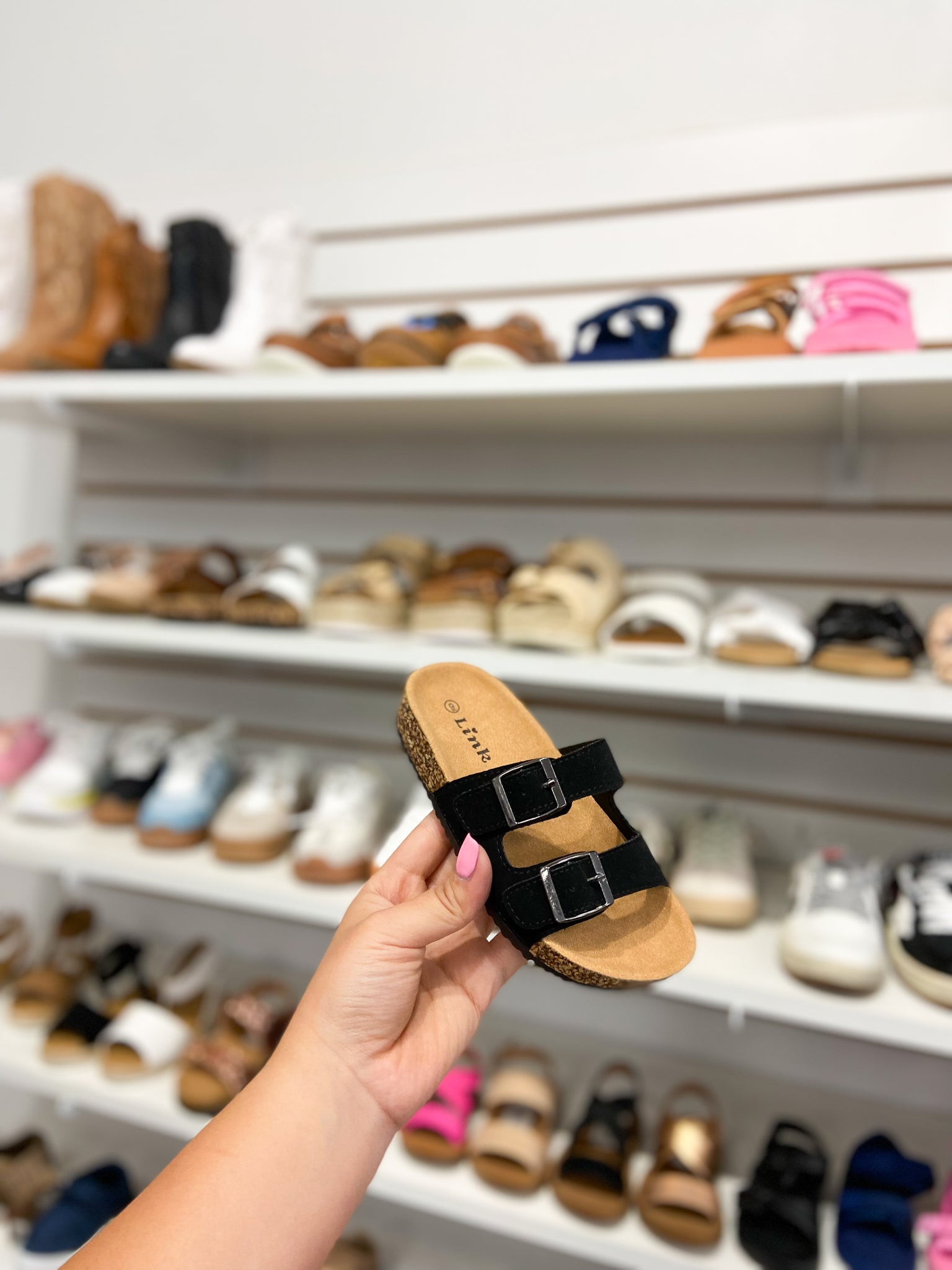 Double-Strap Suede Sandal