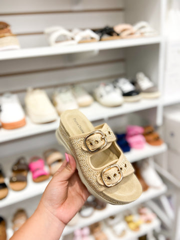 Youth Girls Double Strap Woven Sandals