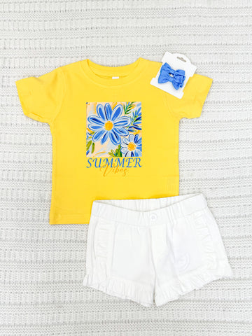 Toddler Girls Summer Vibes Short Sleeve Graphic Tee