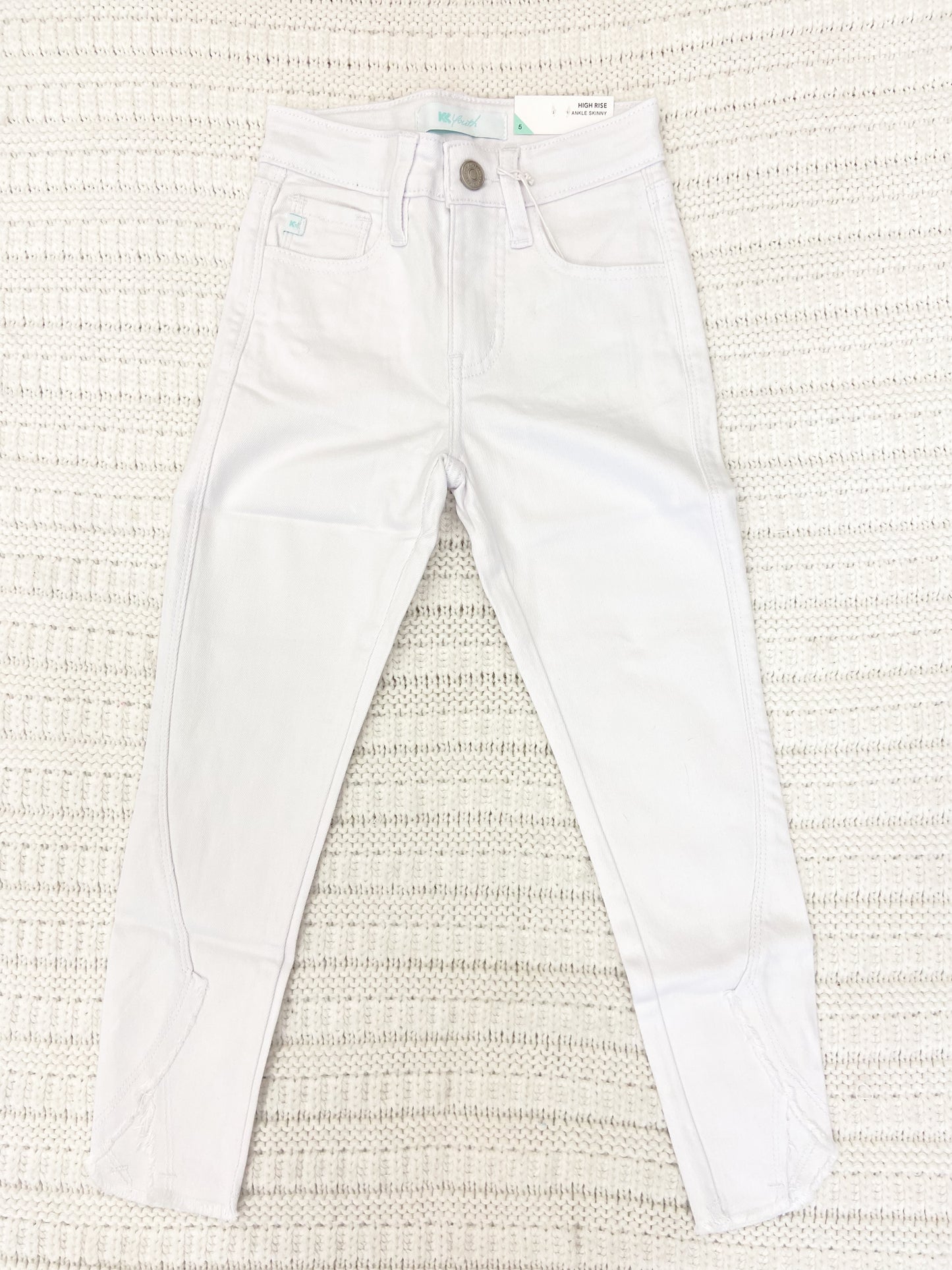 KanCan Girls White High Rise Ankle Skinny Jean