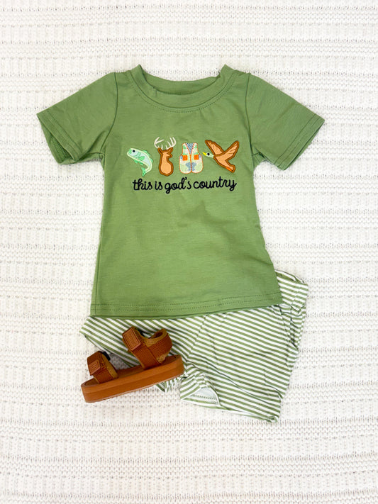 Baby Boy Hunting Shorts Set