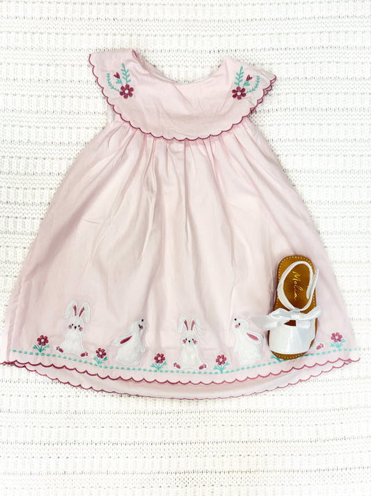 Baby Girl Pink Fuzzy Bunnies Dress
