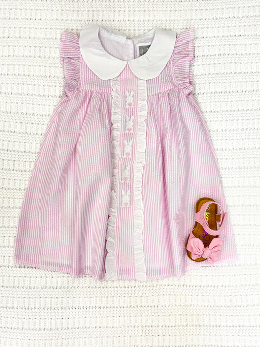 Baby & Toddler Girls Seersucker Bunny Ruffle Dress