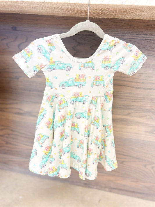 Toddler Girl Organic Cotton Dress - Peeps