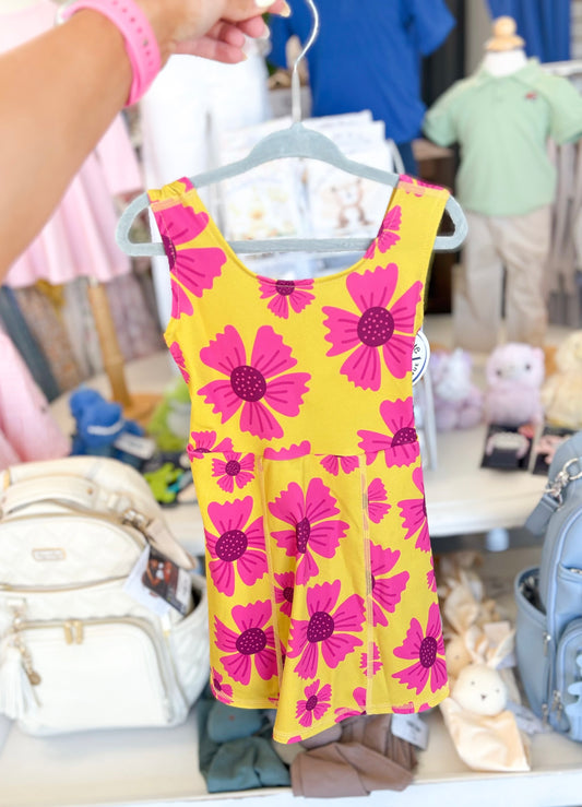 Girls Flower Athletic Active Sports Dress