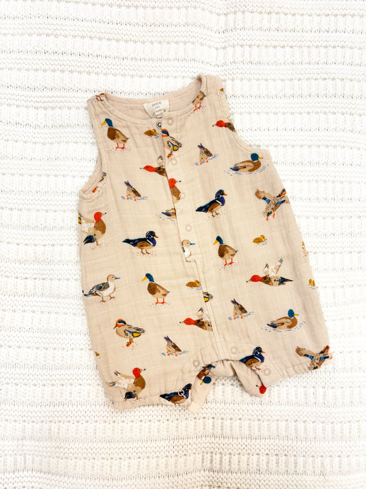 Infant Boys Duck Muslin Shortie Romper