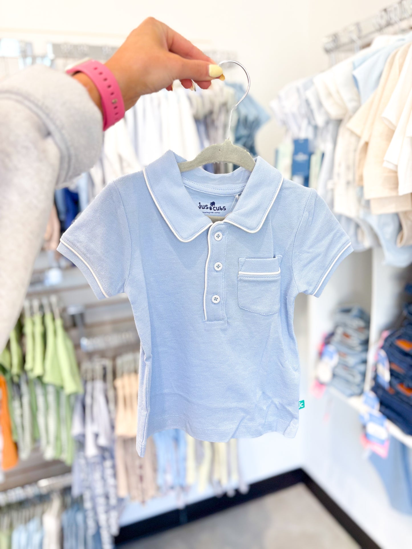 Baby Boy Organic Classic Polo Shirt - Blue