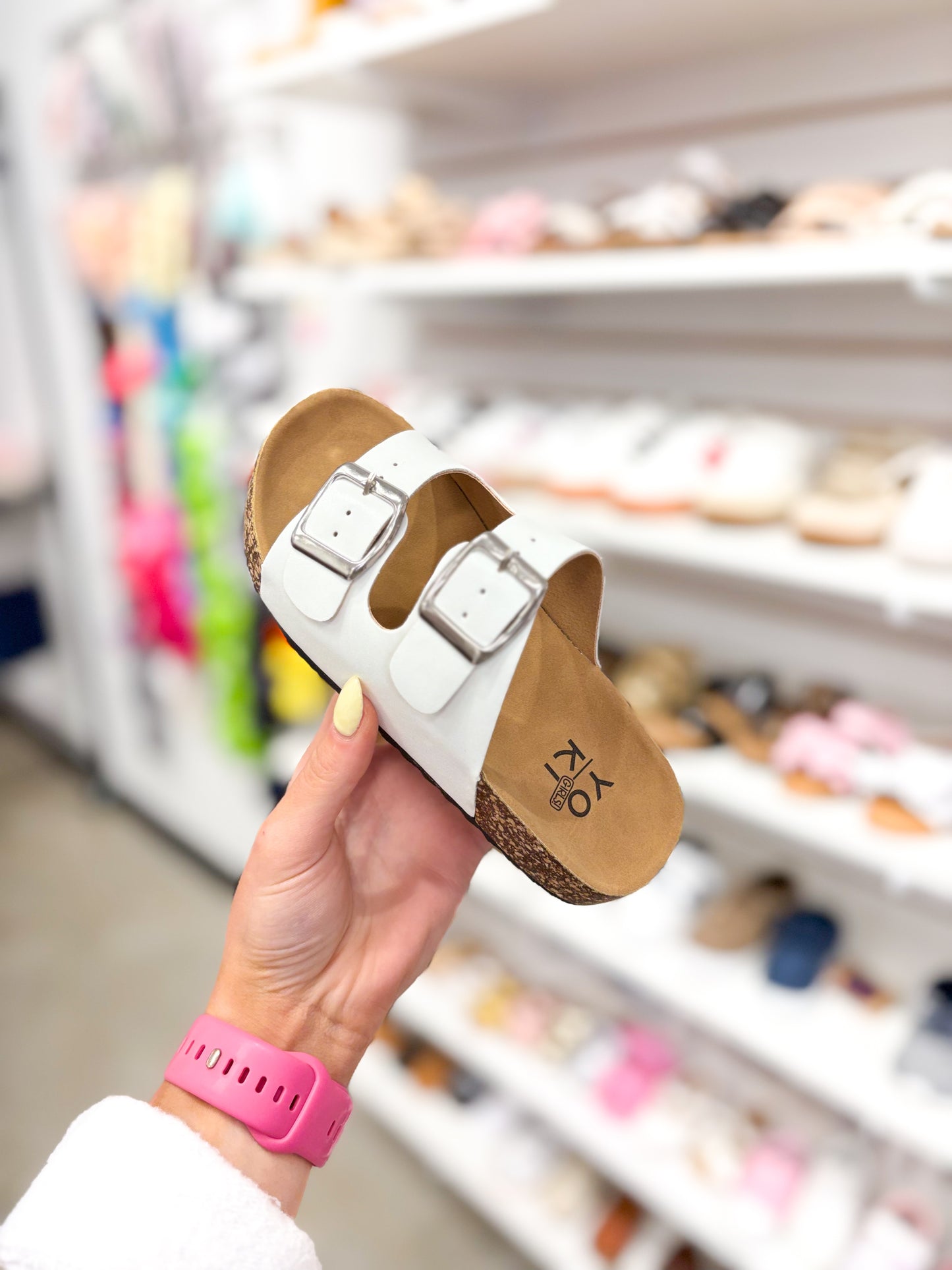 "Gienna" Buckle Strap Slide Sandal