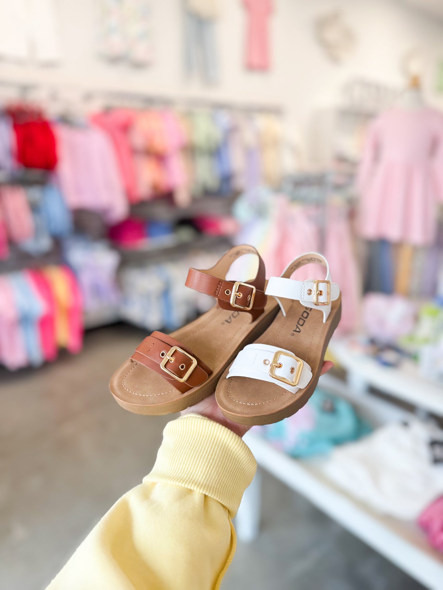 Youth Girls Platform Double Buckle Strap Sandal
