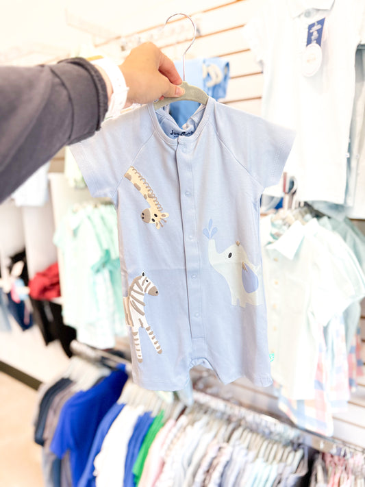 Infant Boy Animal Friends Romper