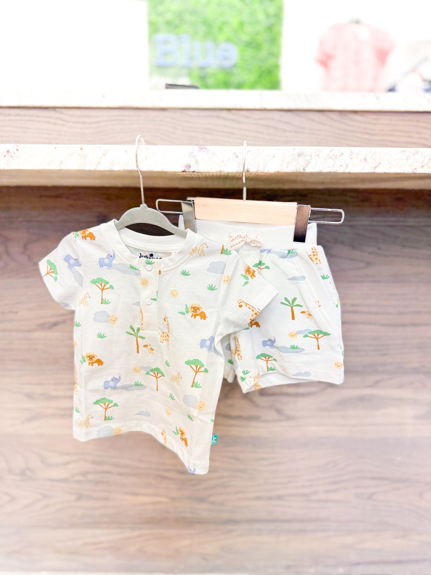Baby Boy Safari Print T-Shirt And Shorts Set - Safari