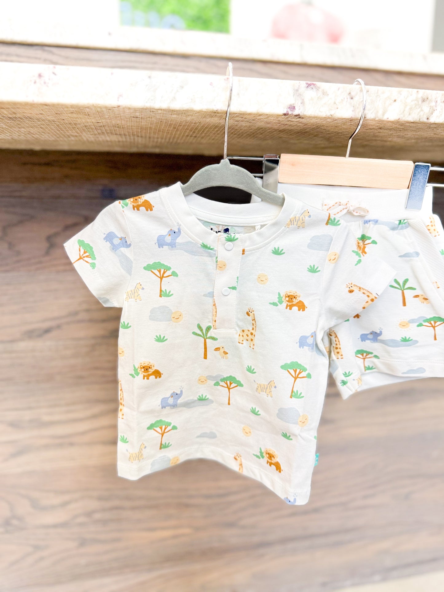 Baby Boy Safari Print T-Shirt And Shorts Set - Safari