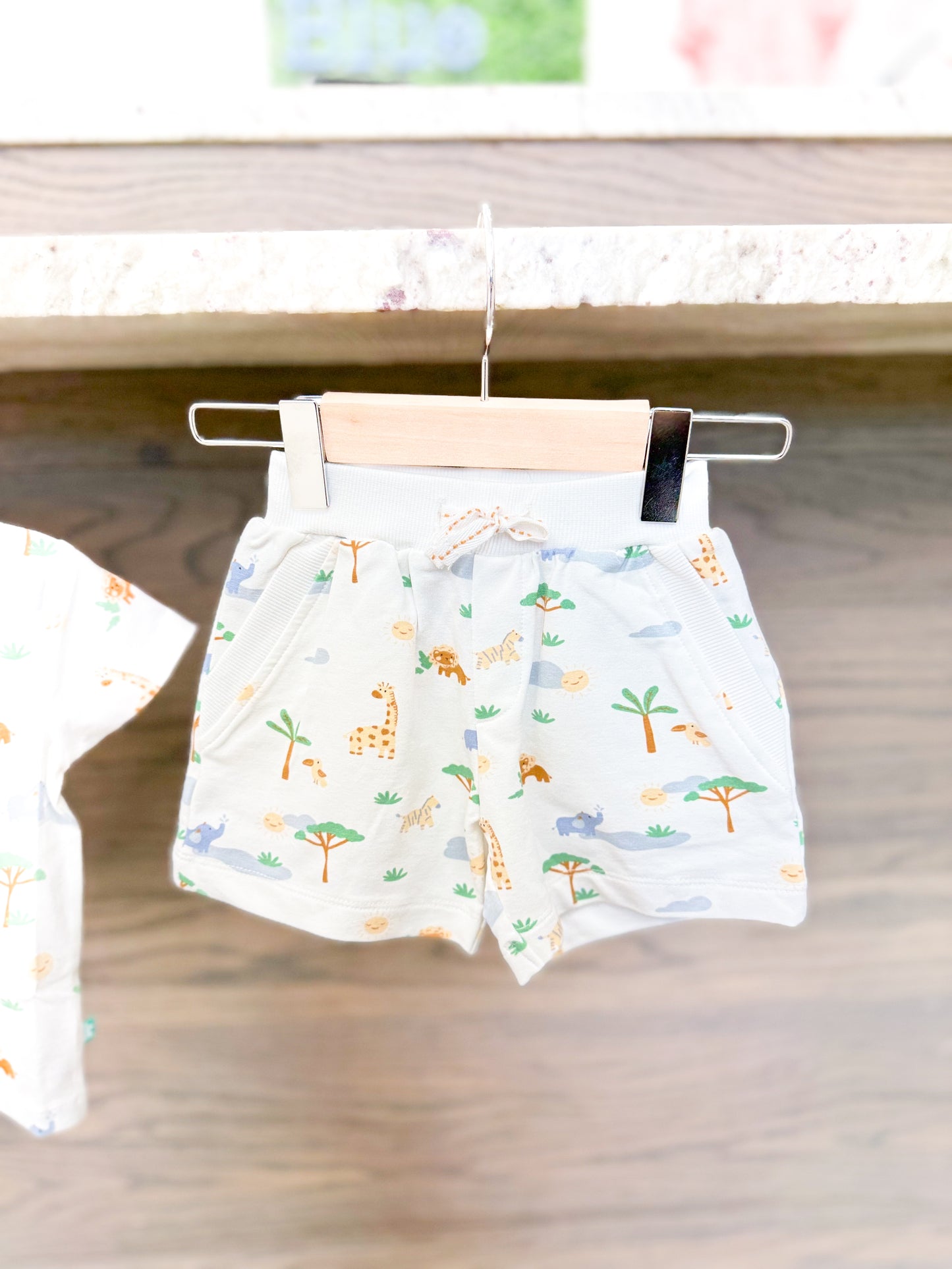 Baby Boy Safari Print T-Shirt And Shorts Set - Safari