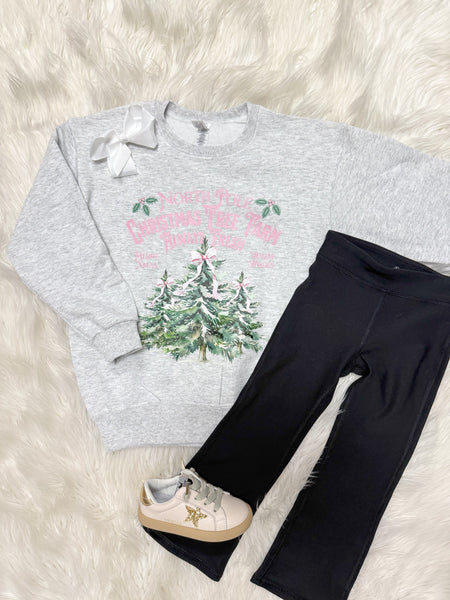 Girls Vintage Christmas Tree Graphic Sweatshirt