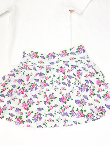 Youth Girls Floral Print Pleated Lined Skort