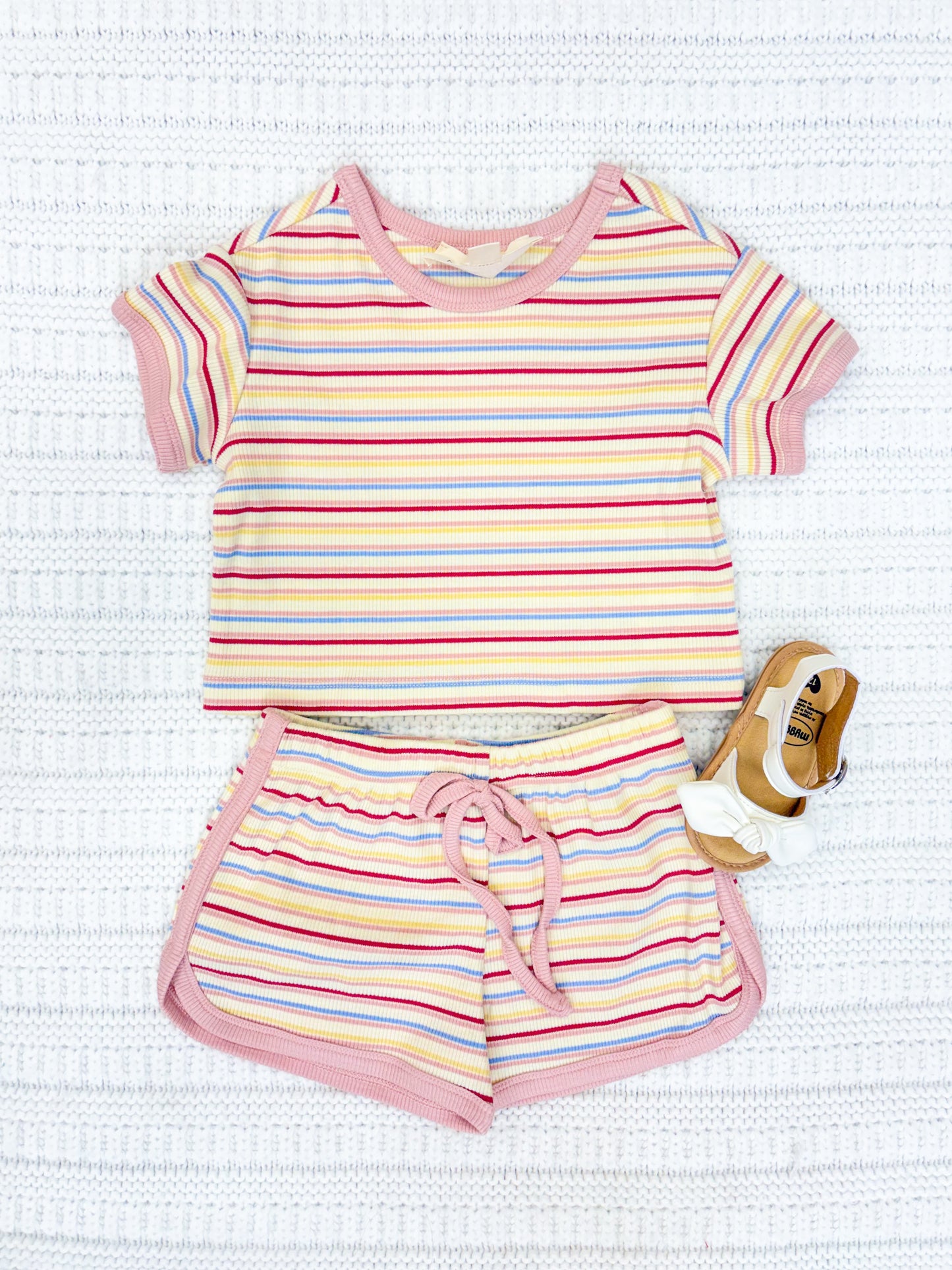 Girls Sunset Sherbet Short Sleeve Two Piece Set