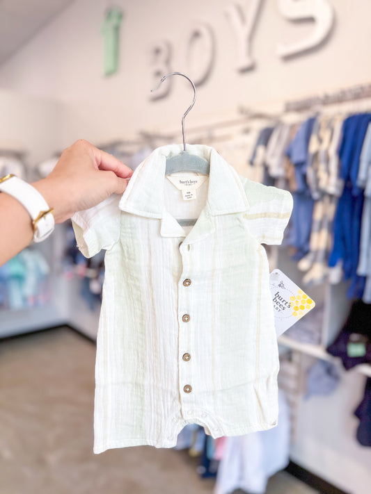 Infant Boy Pacific Stripe Short Sleeve Romper