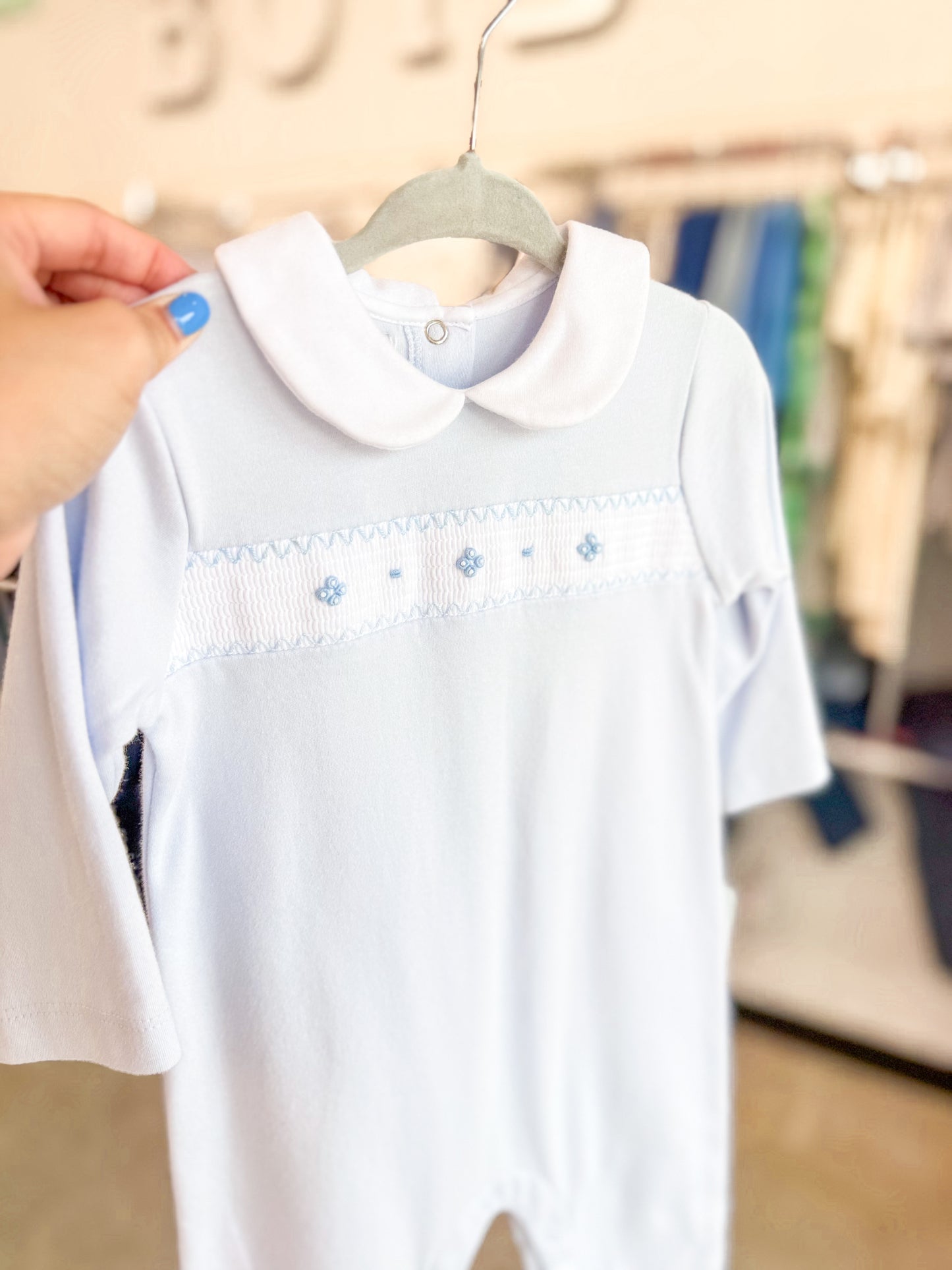 Infant Boys Smocked Knit Longall