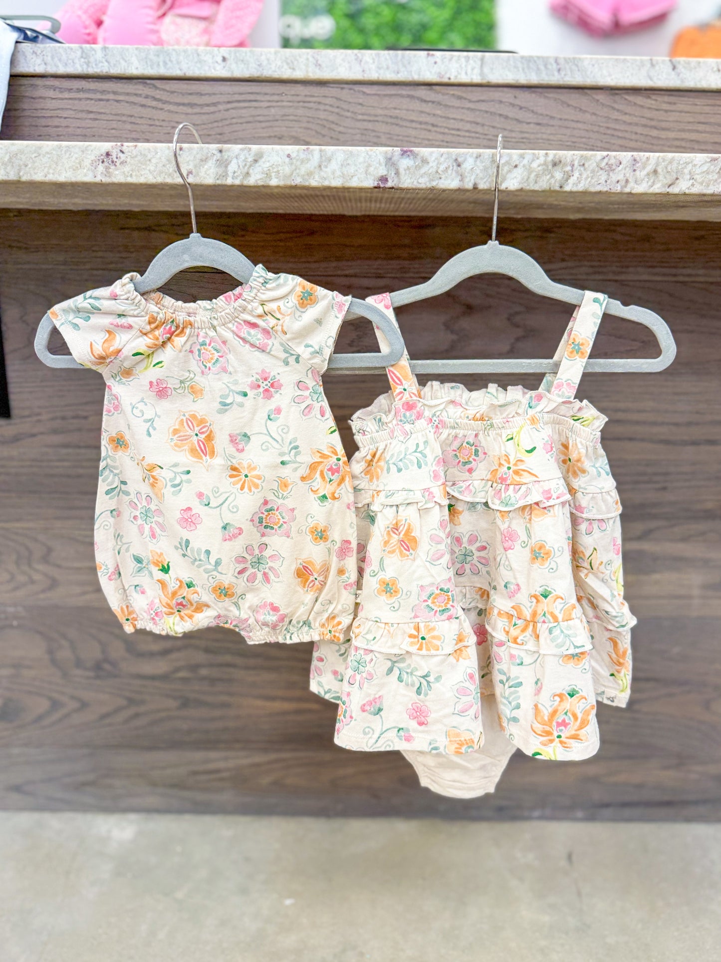 Infant Girl Mediterranean Floral Organic Dress