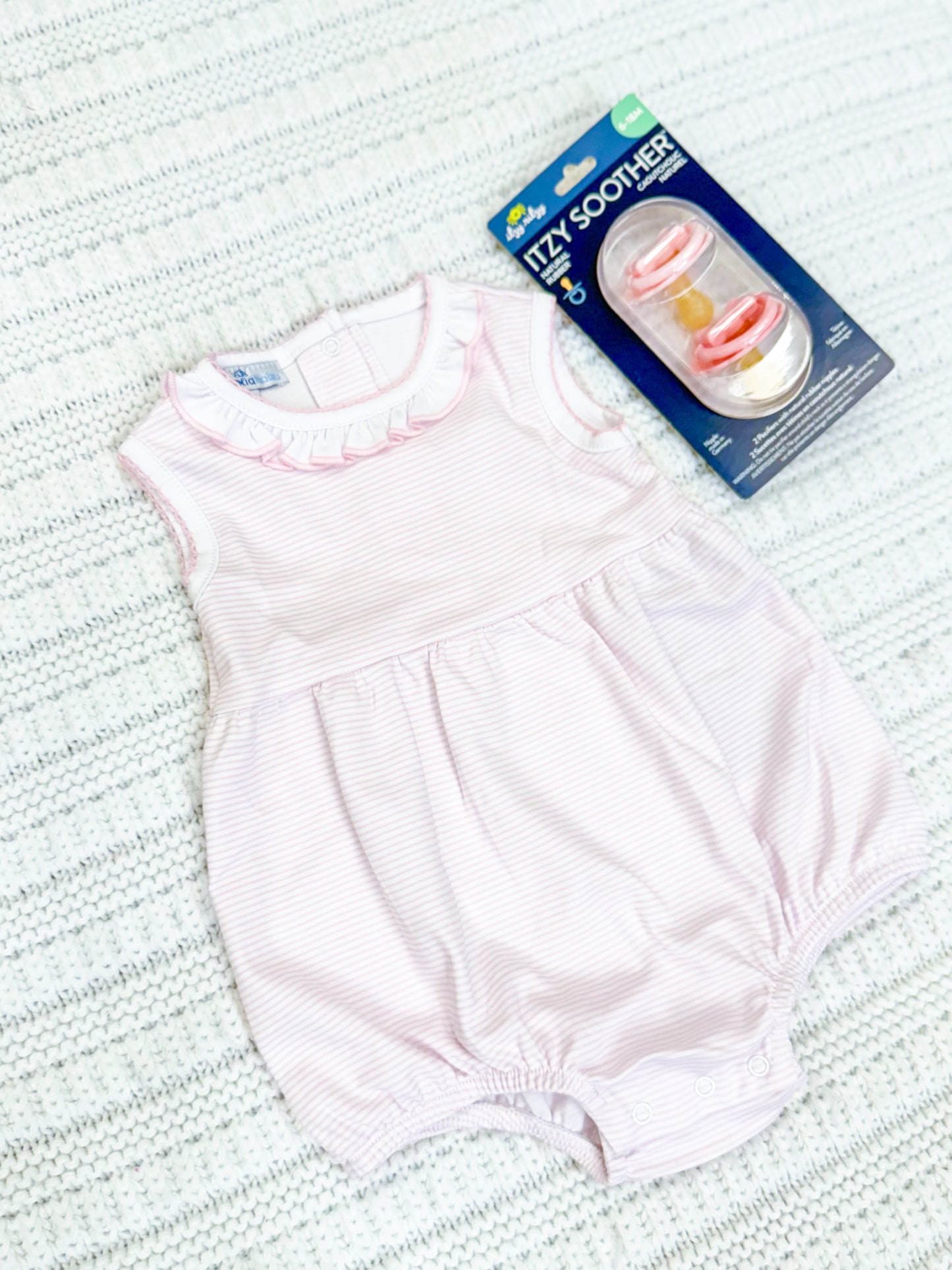 Infant Girl Mini Stripes Sleeveless Ruffle Romper