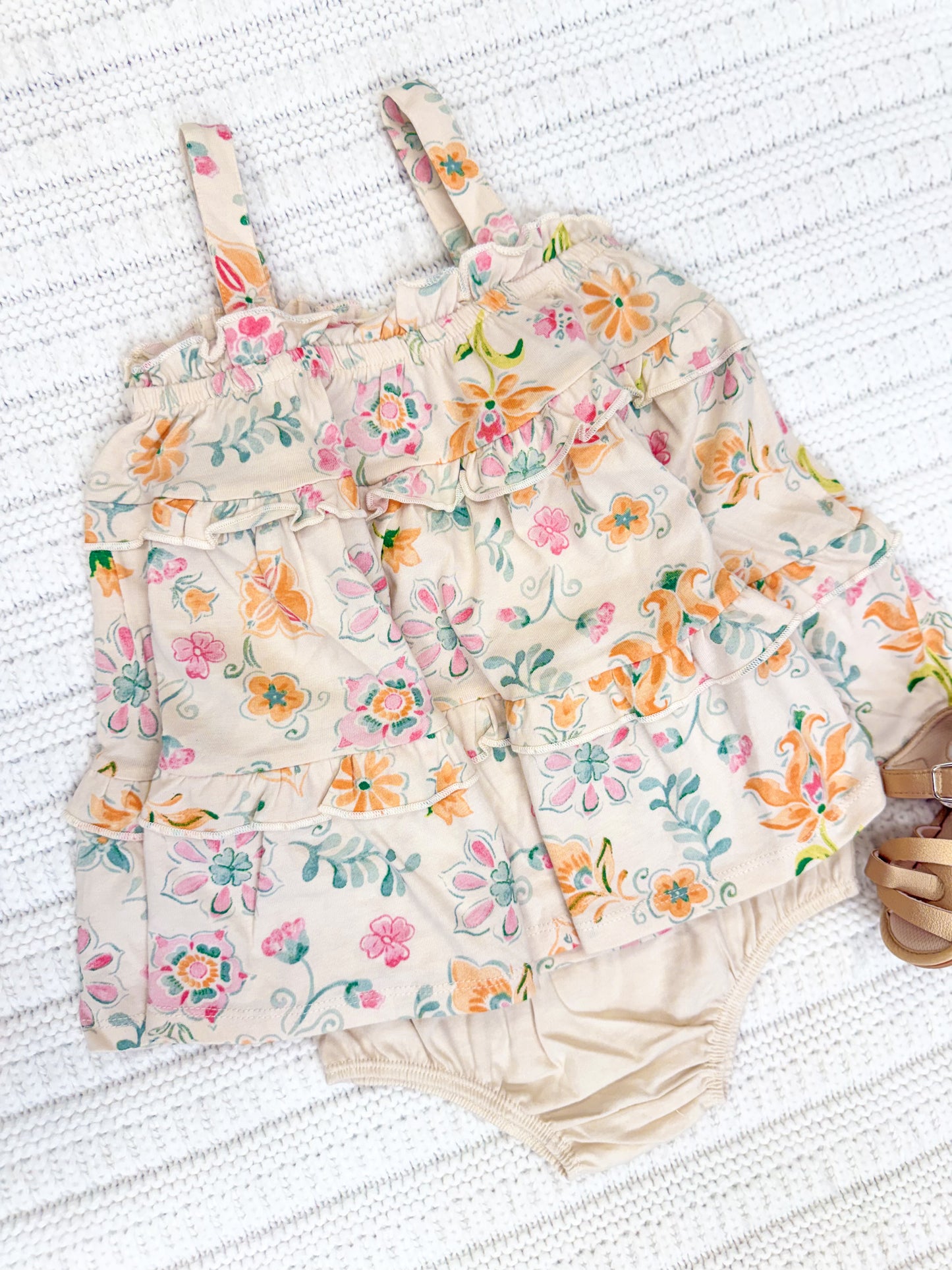 Infant Girl Mediterranean Floral Organic Dress