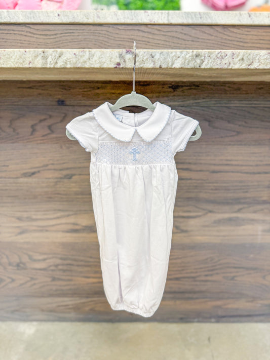 Infant Blessed Smocked Collared Gown - Blue