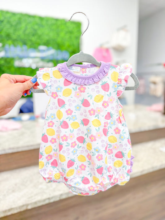 Infant Girl Floral Ruffle Collar Romper