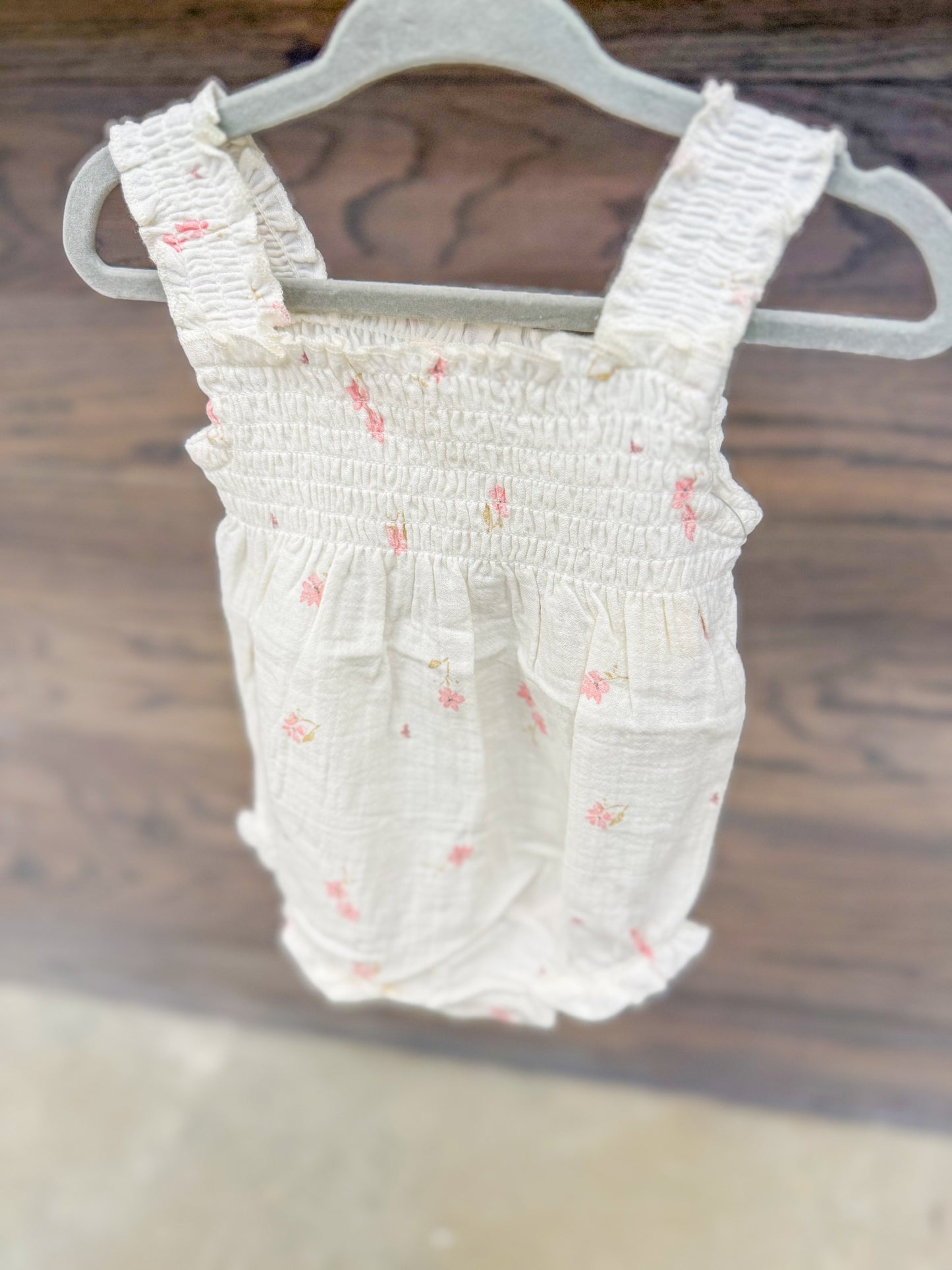 Infant Girl Floral Muslin Baby Romper