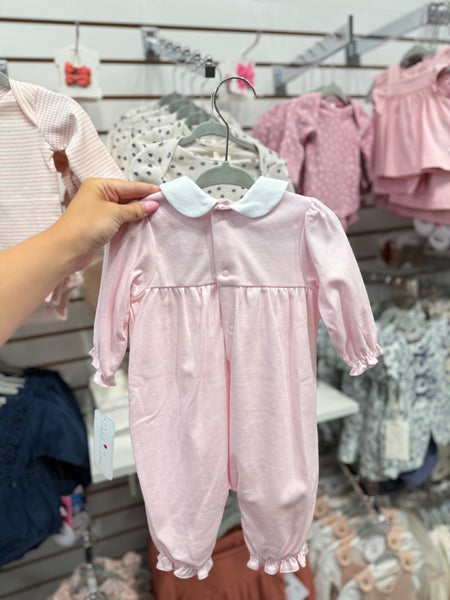 Infant Girls Smocked Flower Knit Longall
