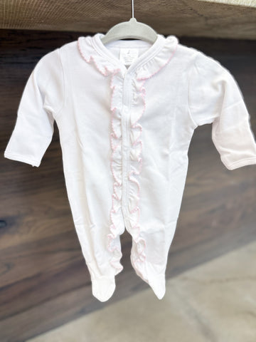 Infant Girls Double Ruffle Footie