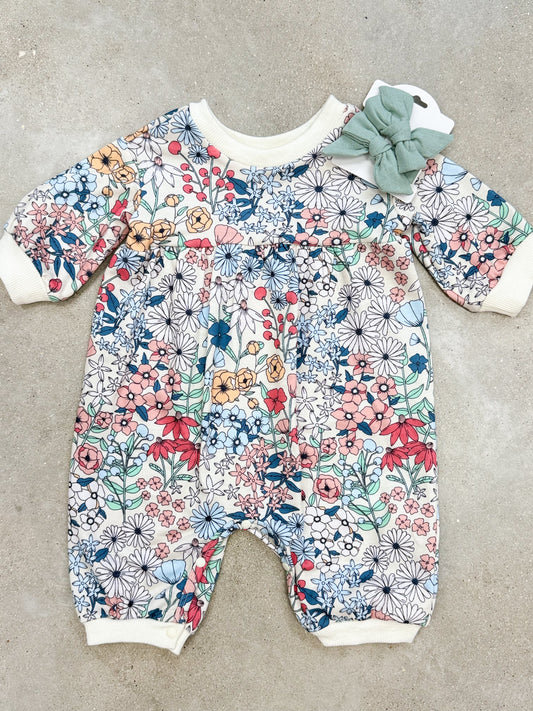 Infant Girls Floral Multicolor Melody Romper