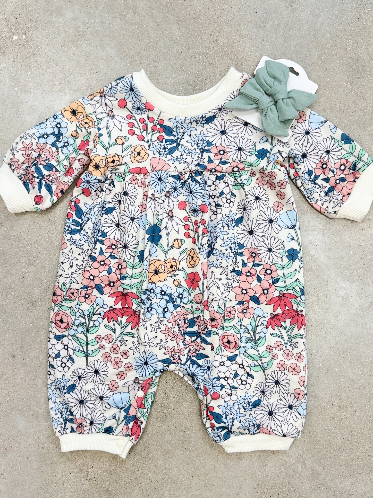 Infant Girls Floral Multicolor Melody Romper