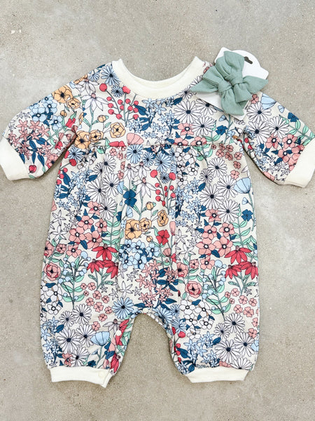 Infant Girls Floral Multicolor Melody Romper