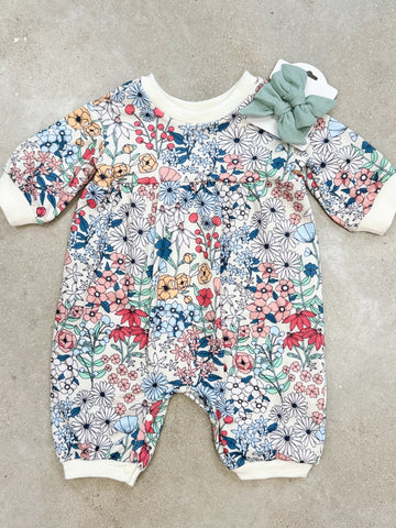 Infant Girls Floral Multicolor Melody Romper