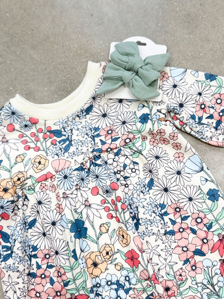 Infant Girls Floral Multicolor Melody Romper