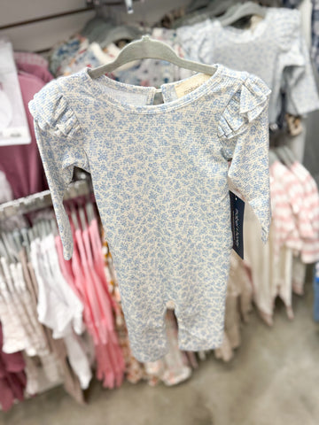 Infant Girls Blue Dainty Floral Romper