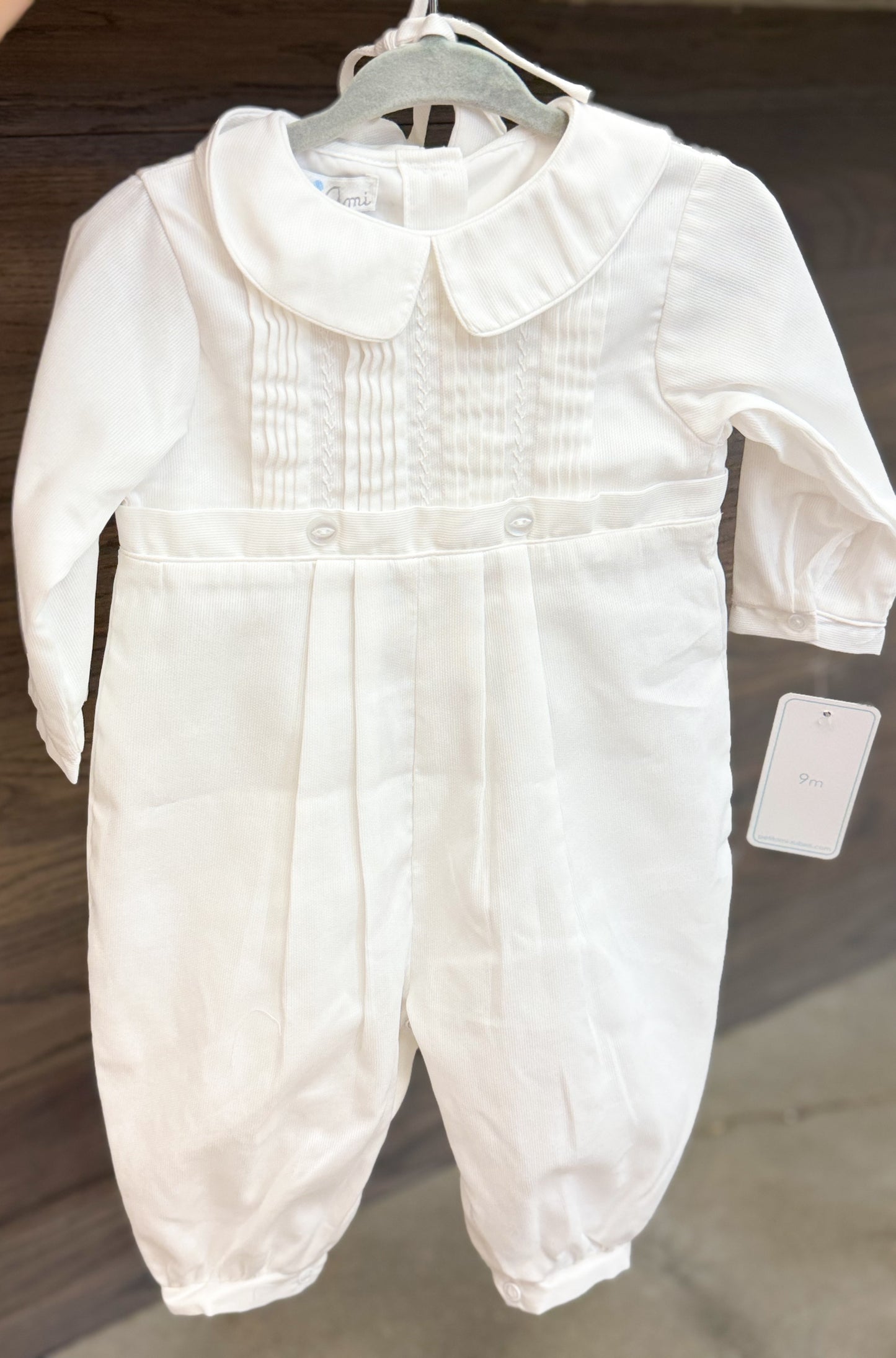 Infant Boys Christening Longall With Pintucks