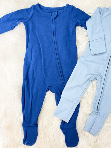 Infant Boys Starry Night Blue Modal Blend Footed One Piece Pajama