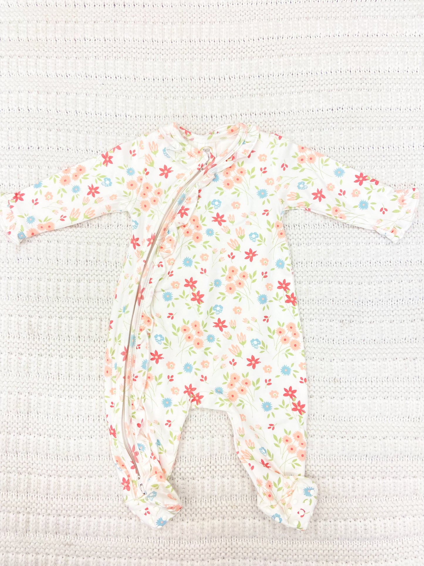 Infant Girls Bamboo Zipper Romper - Prairie Petals